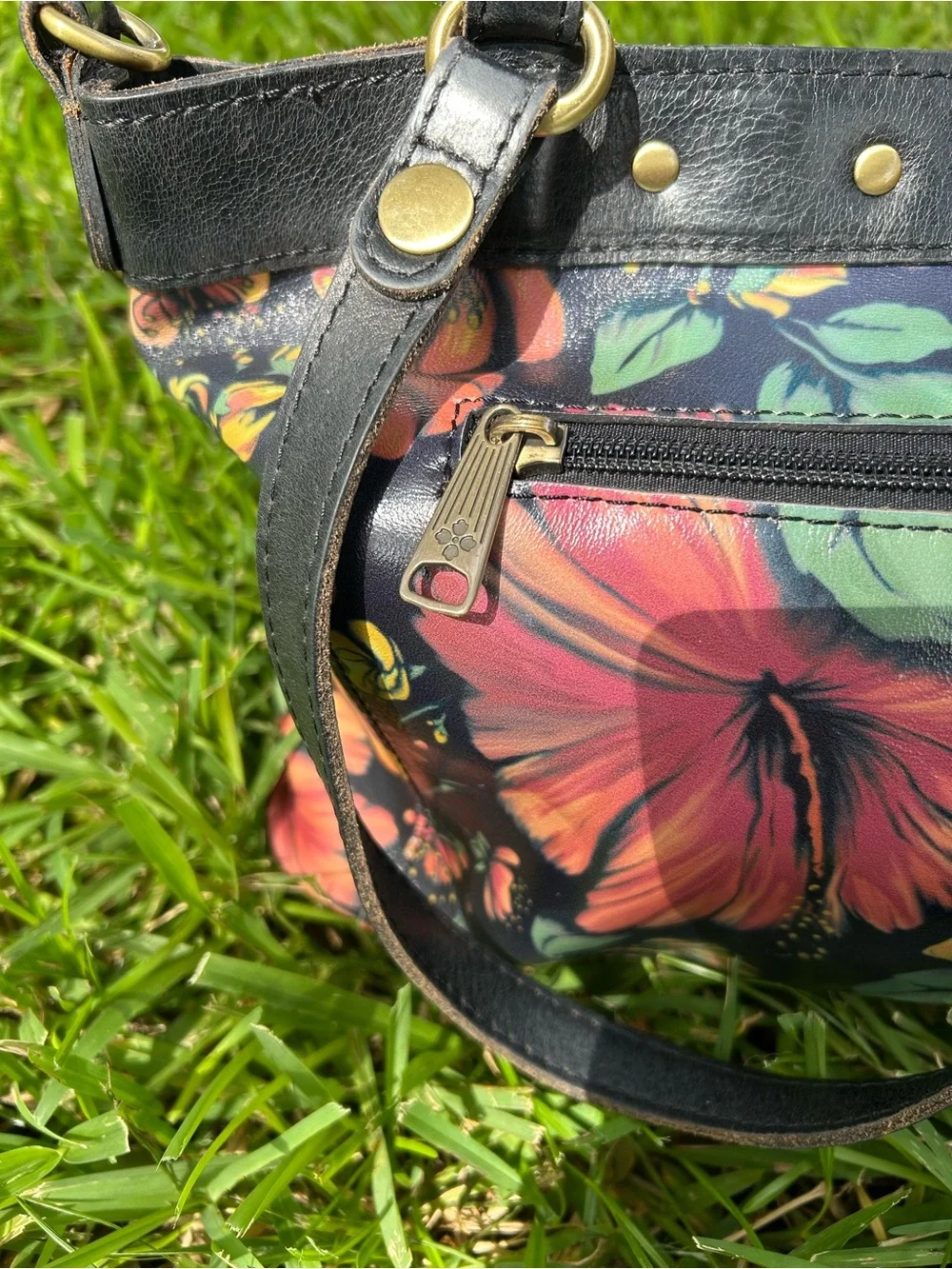 Patricia Nash Tropical Estate Leather Shoulder Bag